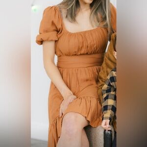 *Worn Once* Altar’d State Cognac Dress